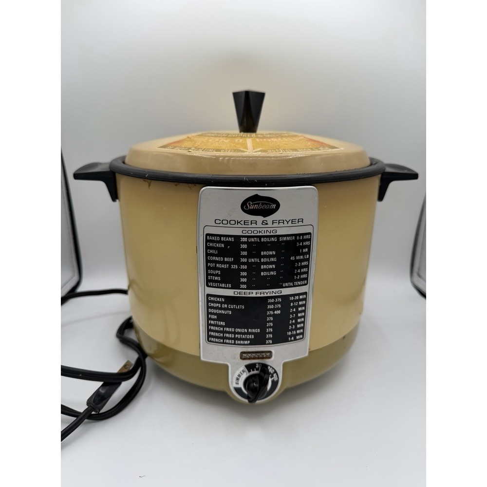 Vintage Harvest Gold first Model 13 Sunbeam Cooker & Fryer